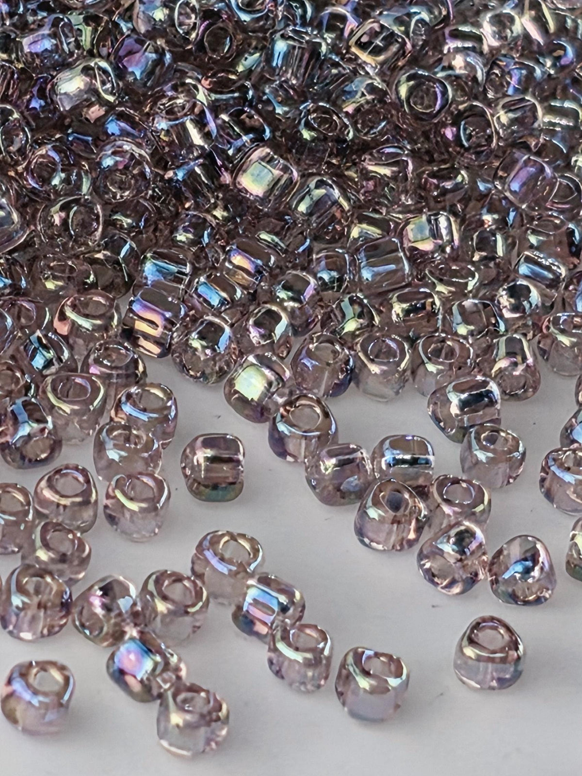 Miyuki Triangle Beads, Light Amethyst Translucent Rainbow | Size 8/0 | 15g