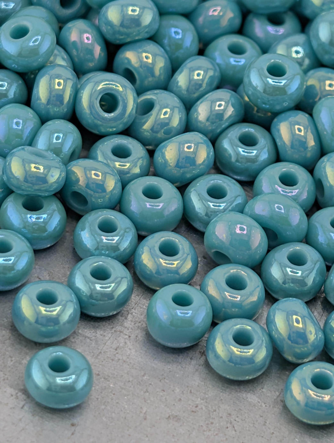 Opaque Turquoise Green Ab Size 6/0 Seed Beads - Preciosa Ornela Czech Glass, 20g Tube - Bead Weaving, Embroidery & DIY Jewelry