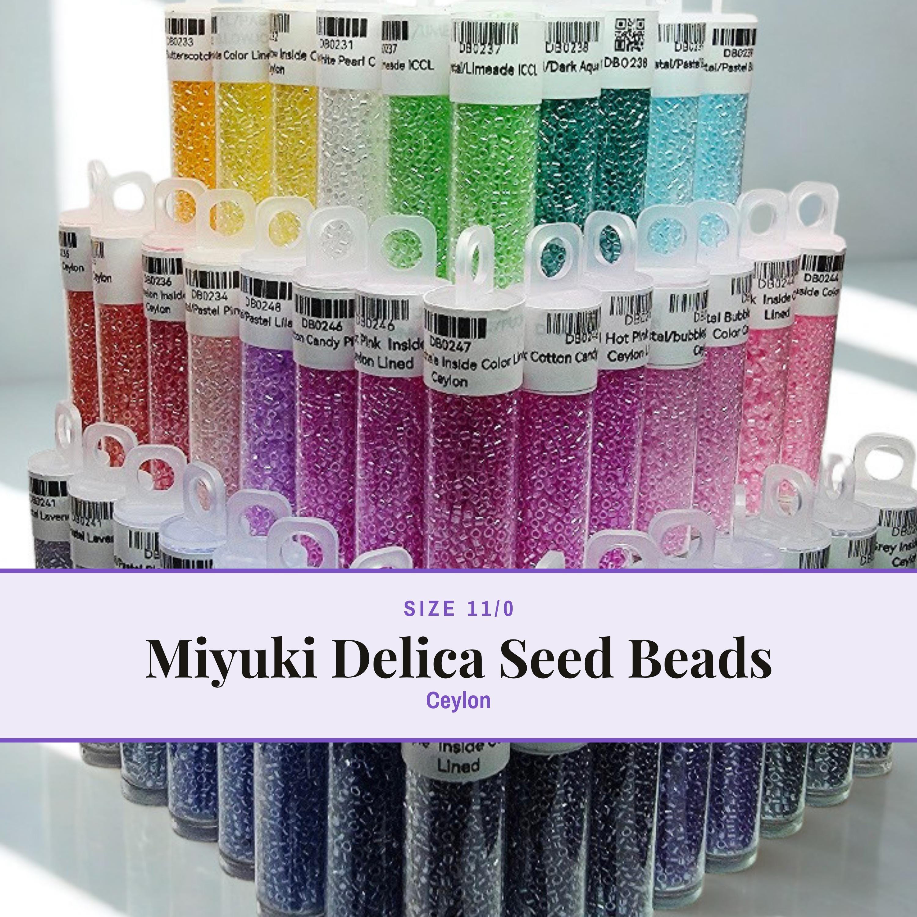 Miyuki Delica Ceylon Finish, 11/0 Seed Beads | Glass Cylinder | Peyote, Brick, Loom