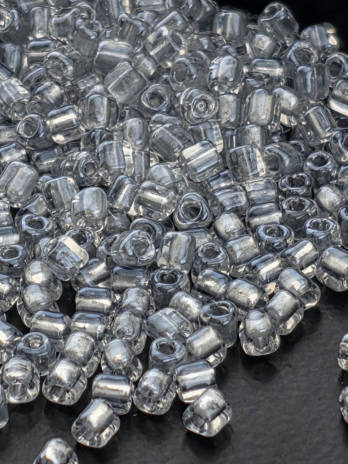 Miyuki Triangle Beads, Crystal Silver Inside Color Lined | Japanese Glass | 10/0 Size, 15g