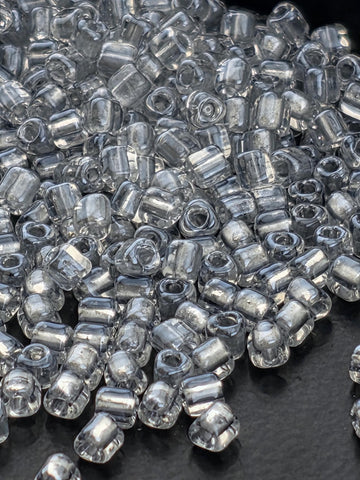 Miyuki Triangle Beads, Crystal Silver Inside Color Lined | Japanese Glass | 10/0 Size, 15g