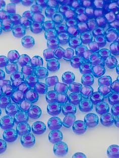 Miyuki Rocaille Size 8 | Blue/Lavender Inside Color Lined | 20g Pkg