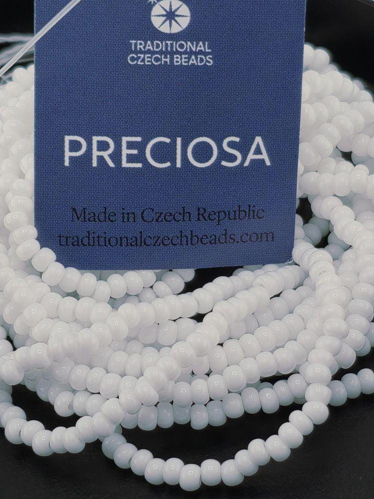 Round Preciosa half-hank Bead Set, Seed Bead Collection | DIY Jewelry Supply | Alabaster, Chalk Matte, Chalk, Iris Finishes