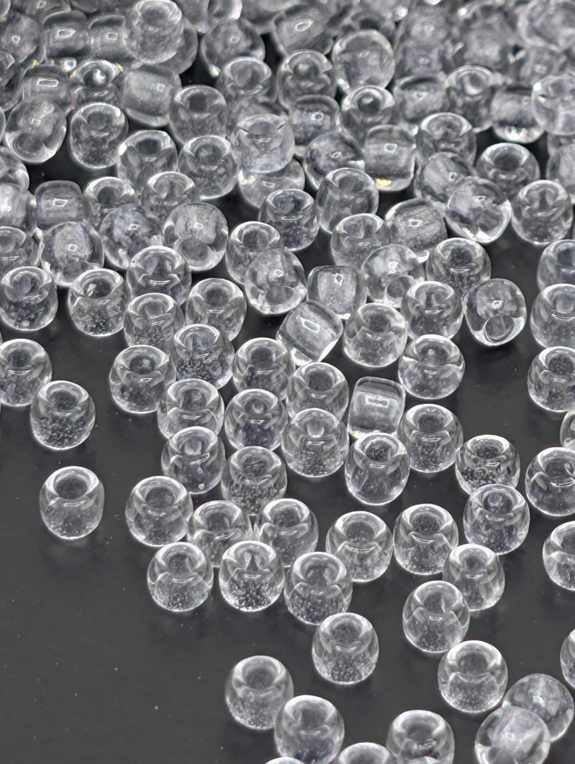 Glow in the Dark Seed Beads: Gray Crystal & Bright Green TOHO 8/0