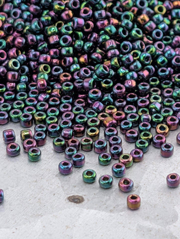 Bronze Opaque Iris Rainbow Matsuno Seed Beads | Size 11/0 (2mm) | 15g, ~1650 pcs