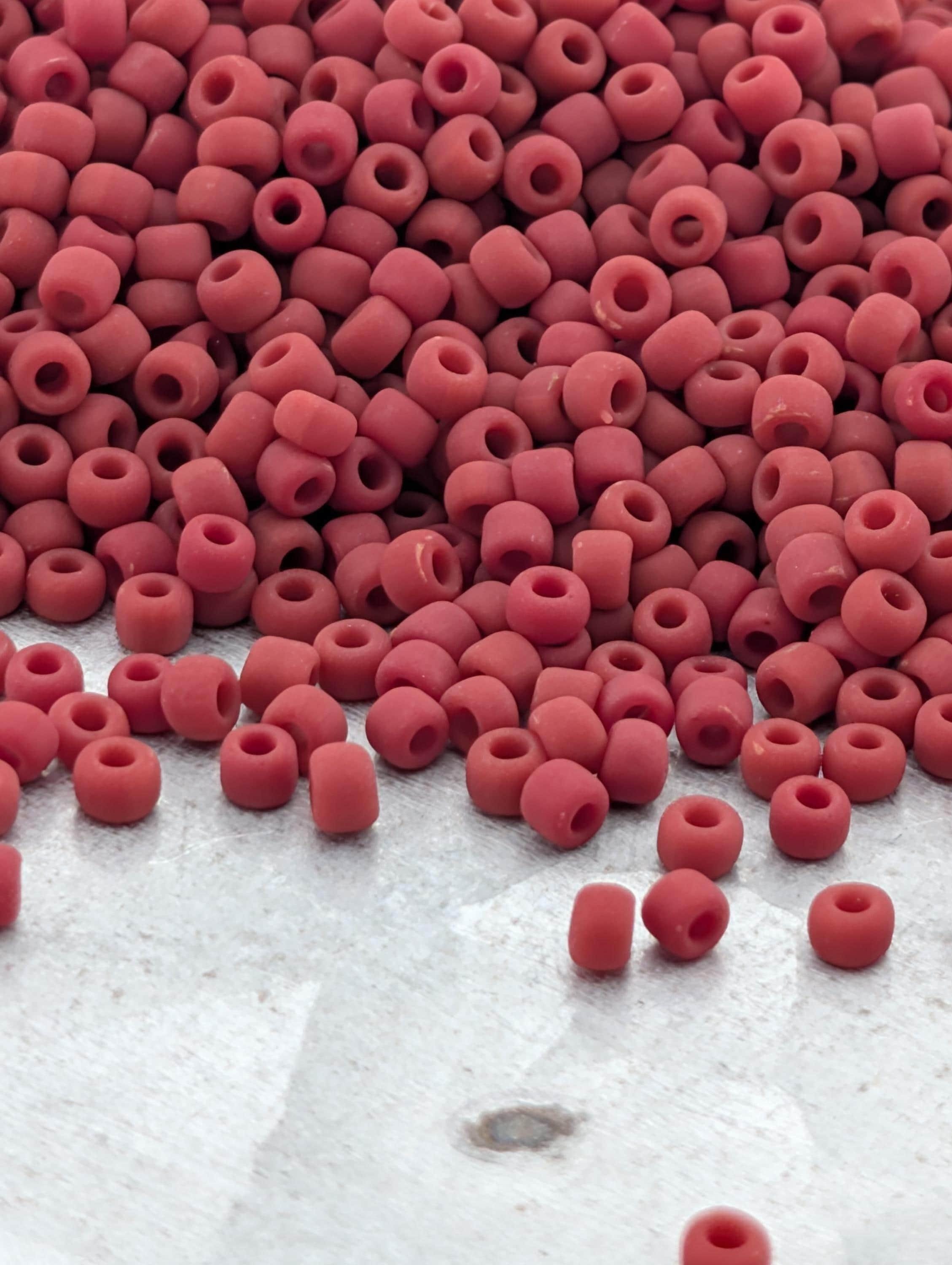 Brick Red Opaque Matte Matsuno Seed Beads | Size 11/0 (2mm) | 15g, ~1650 pcs