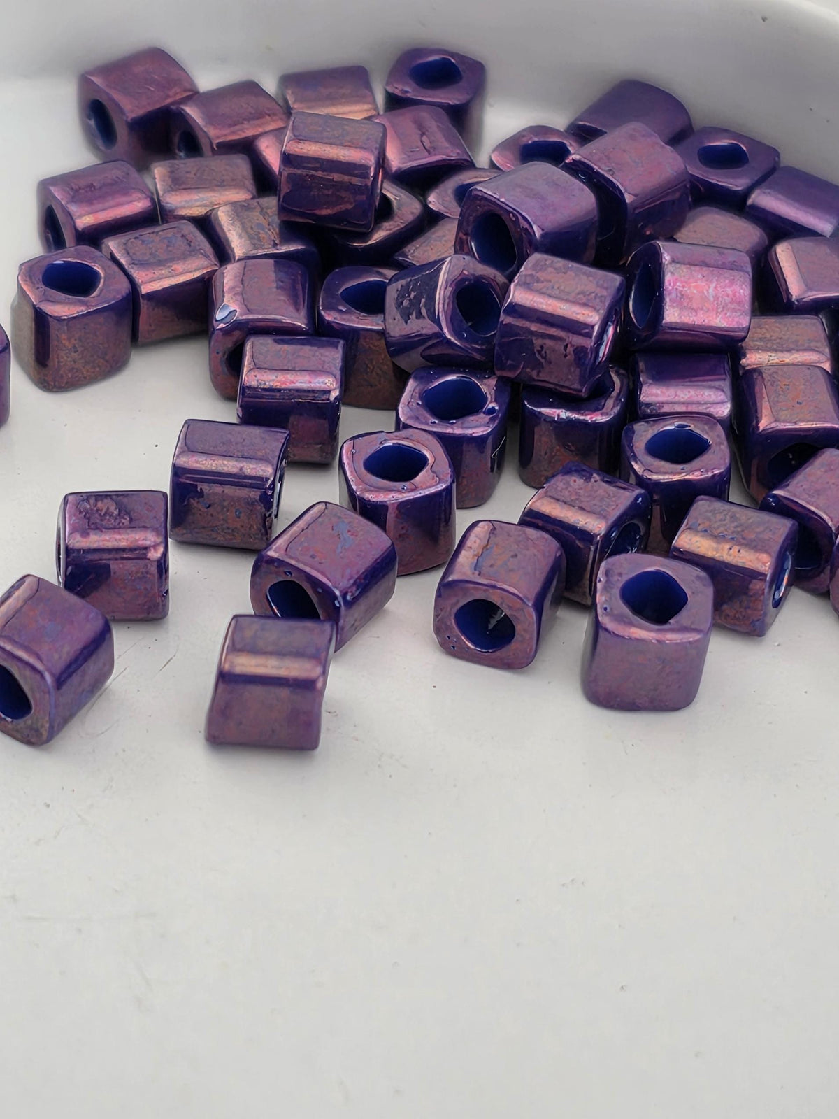 Toho Cube Seed Beads, 4mm Higher-Metallic Grape | Japanese Glass | 2.5g Tube