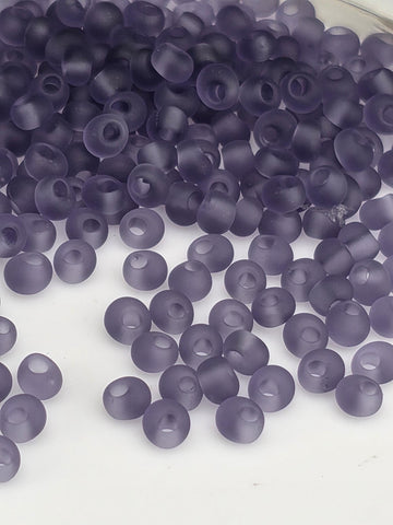TOHO Magatama 3mm Tube 2.5" : Transparent-Frosted Sugar Plum