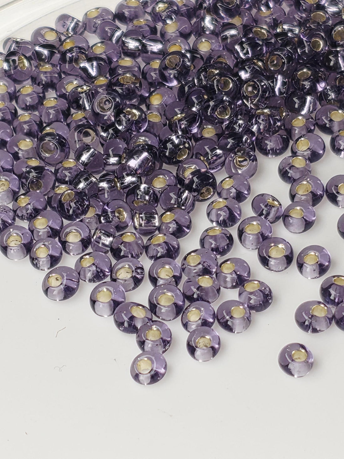 TOHO Magatama 3mm Tube 2.5" : Silver-Lined Tanzanite