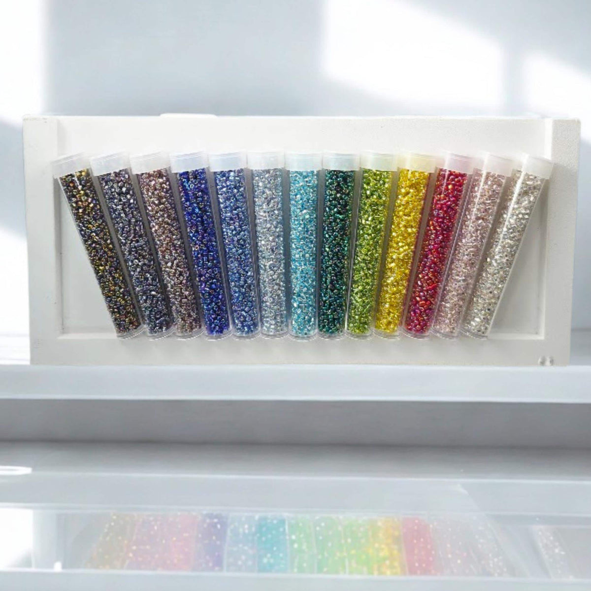 Bead Set, Silver-Lined Rainbow Seed Beads | DIY Jewelry Supply | Matsuno #11 Collection