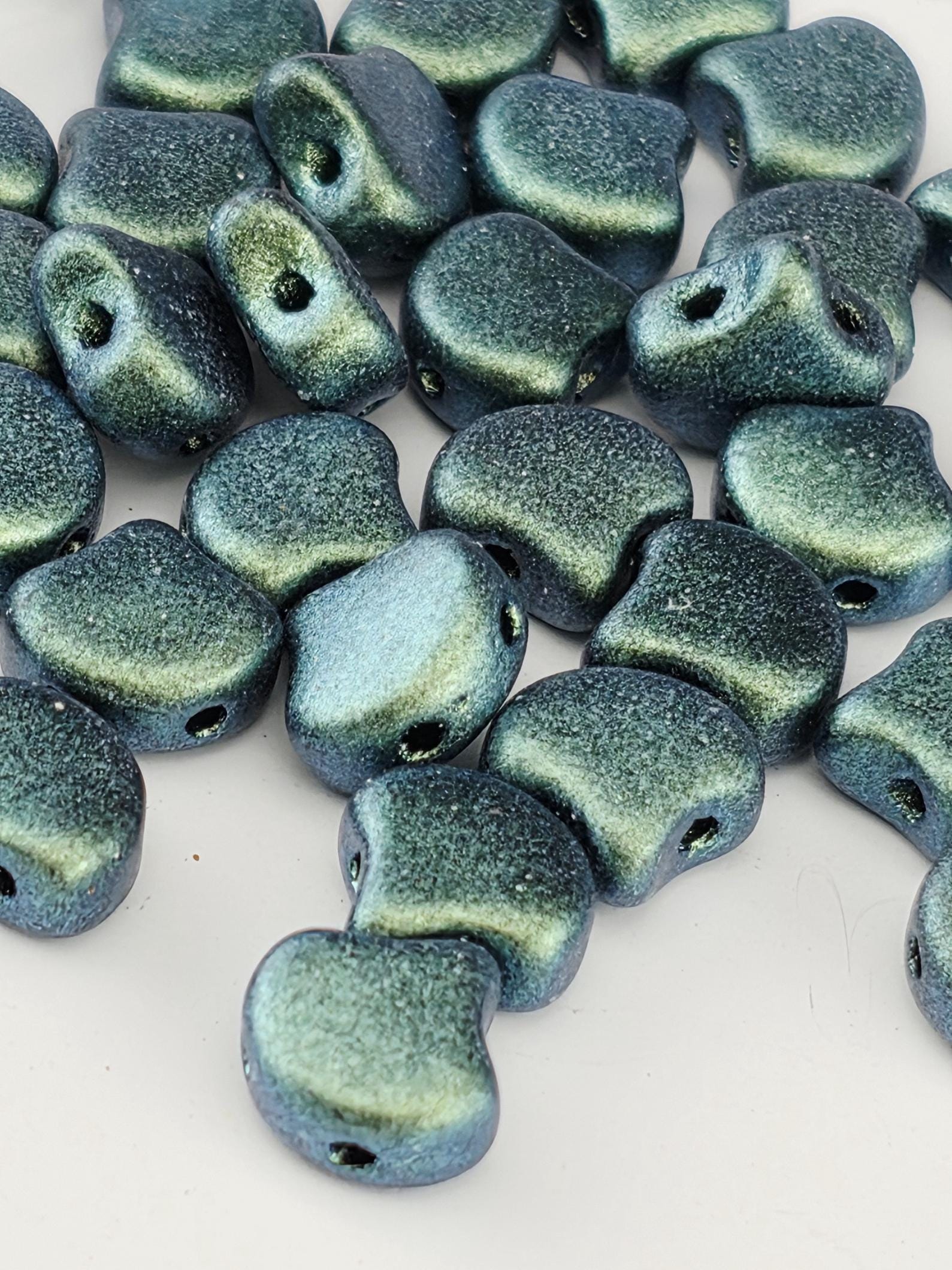 Matubo Ginkgo Leaf Czech Glass Bead Ginkgo Leaf Jewelry Making Bracelet Material Craft Supply Green Jewelry Design Piece Earring Component