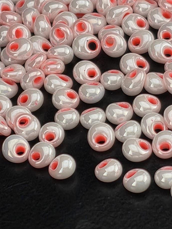 TOHO Magatama 3mm Tube 2.5" : Opaque-Pastel Peach Blossom