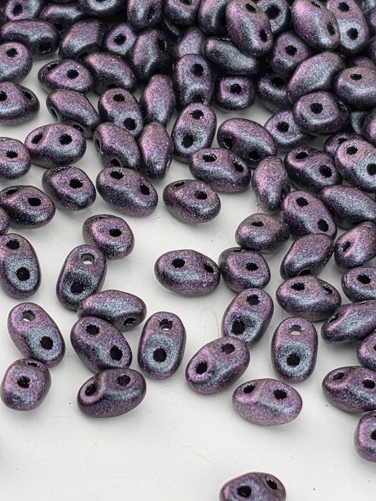 Japanese Seed Beads, 2 Hole MiniDuo 4x2mm | Polychrome Orchid Aqua | Bead Weaving