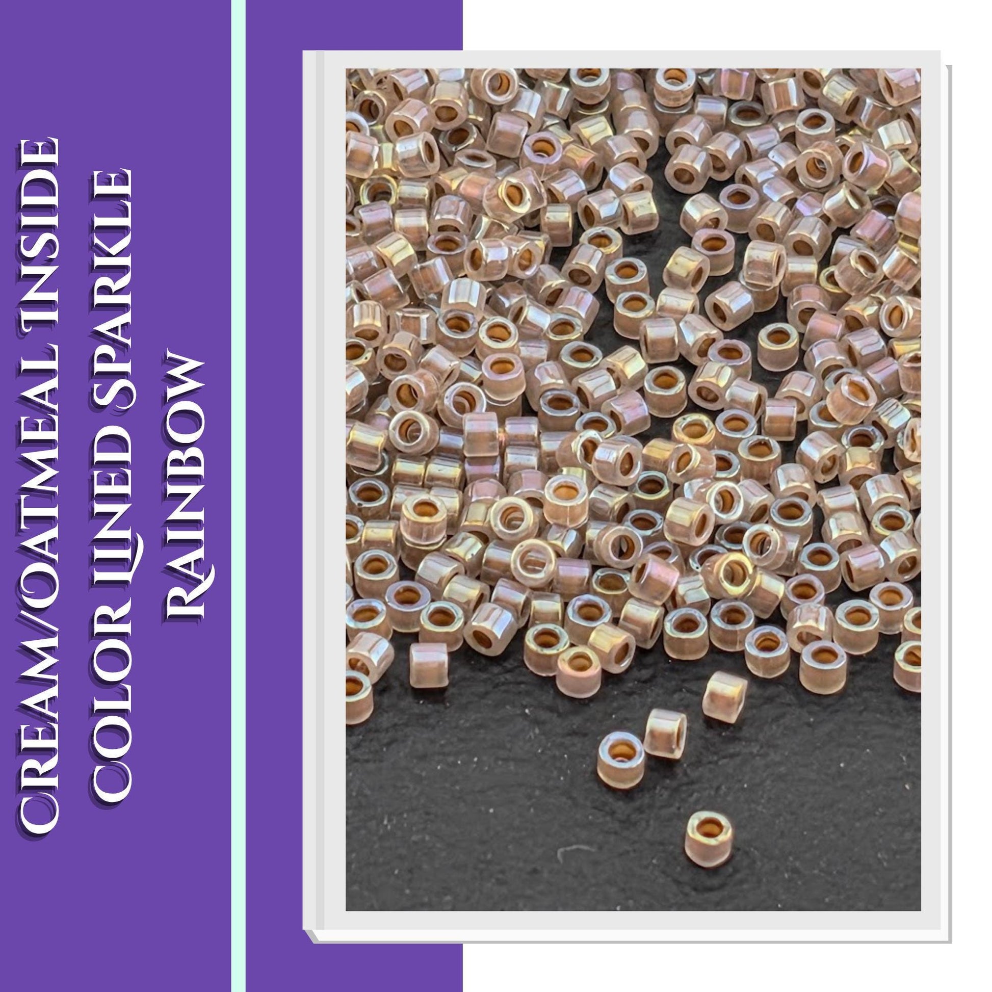 Miyuki Delica 11/0 Beads | Inside Color Lined Sparkle Rainbow | Individual 7g Tubes or Full Set of 11 | Frost Ice Cylinder Seed Beads