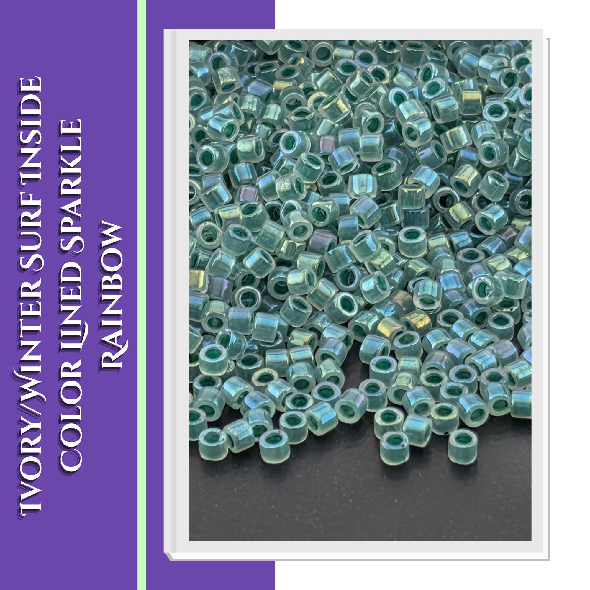 Miyuki Delica 11/0 Beads | Inside Color Lined Sparkle Rainbow | Individual 7g Tubes or Full Set of 11 | Frost Ice Cylinder Seed Beads