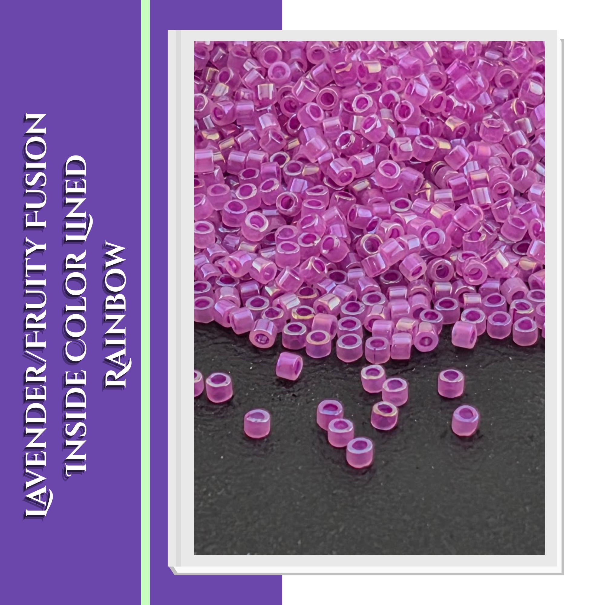 Miyuki Delica 11/0 Beads | Inside Color Lined Sparkle Rainbow | Individual 7g Tubes or Full Set of 11 | Frost Ice Cylinder Seed Beads