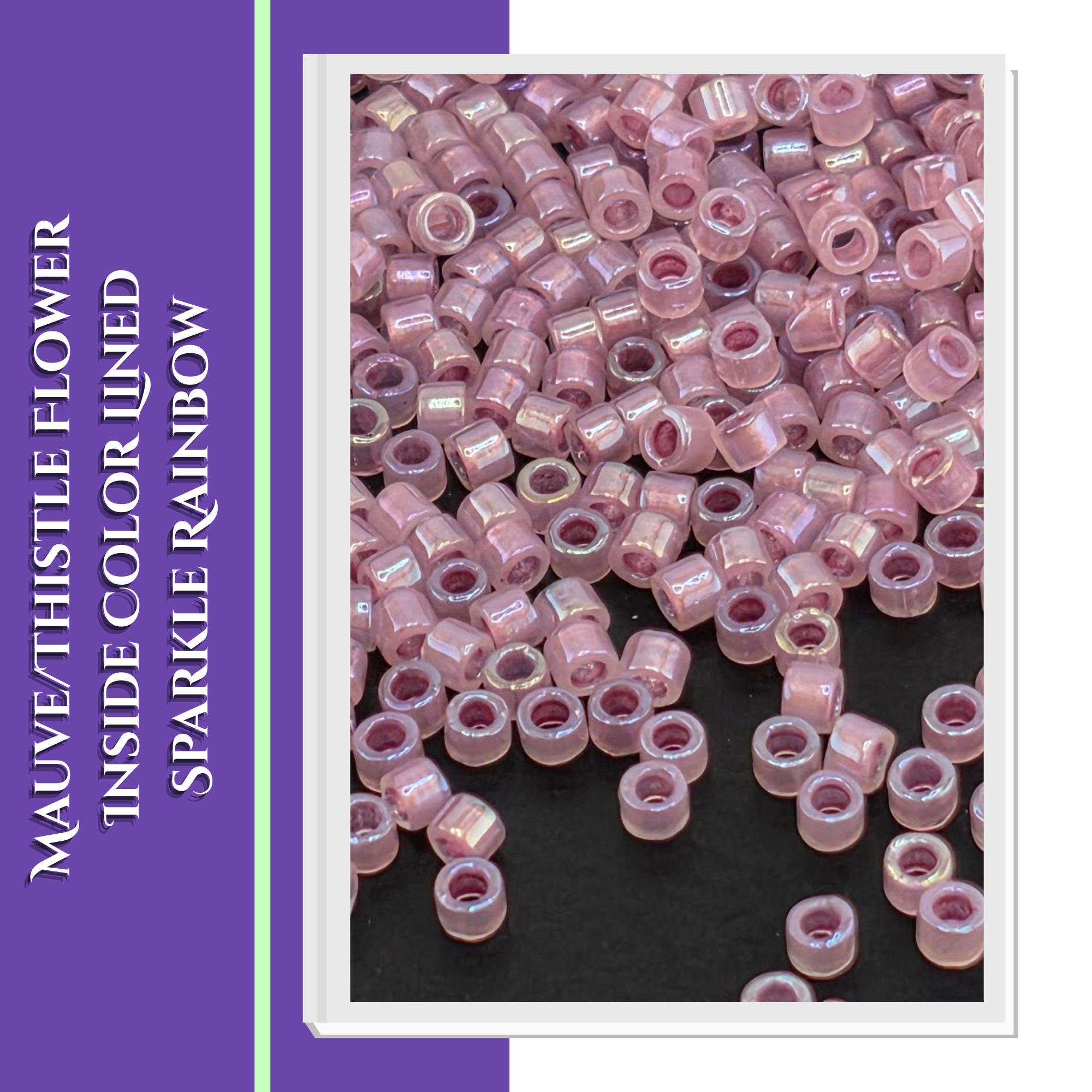 Miyuki Delica 11/0 Beads | Inside Color Lined Sparkle Rainbow | Individual 7g Tubes or Full Set of 11 | Frost Ice Cylinder Seed Beads