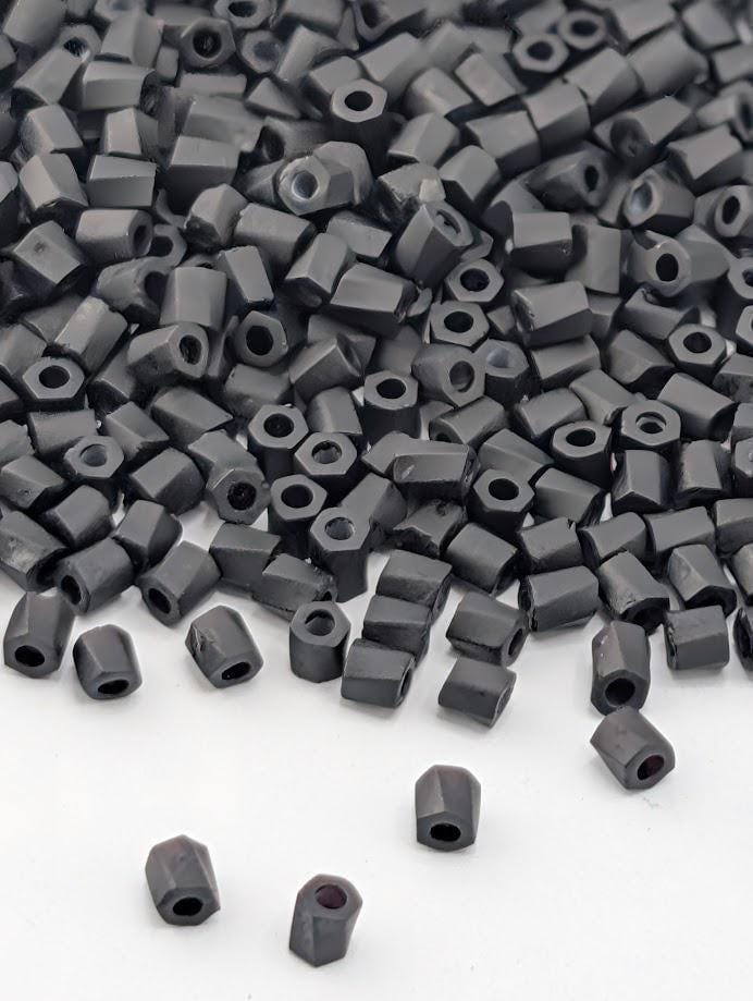 Miyuki Twist Bugle Beads, Black Opaque Matte | Size 10/0 | 15g Jewelry Making Supply
