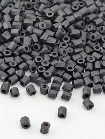 Miyuki Twist Bugle Beads, Black Opaque Matte | Size 10/0 | 15g Jewelry Making Supply