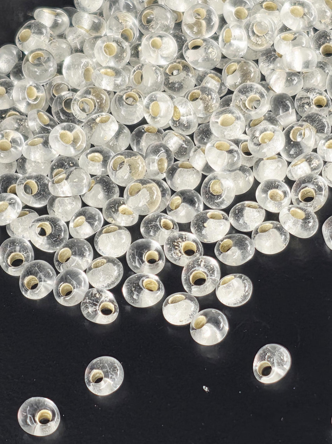 TOHO Magatama 3mm Tube 2.5" : Silver-Lined Frosted Crystal