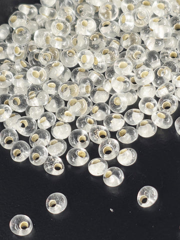 TOHO Magatama 3mm Tube 2.5" : Silver-Lined Frosted Crystal