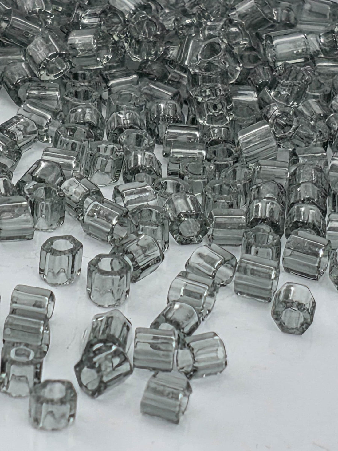 Toho Hex Seed Beads, Transparent Black Diamond | Size 8/0 | 2.5g Tube