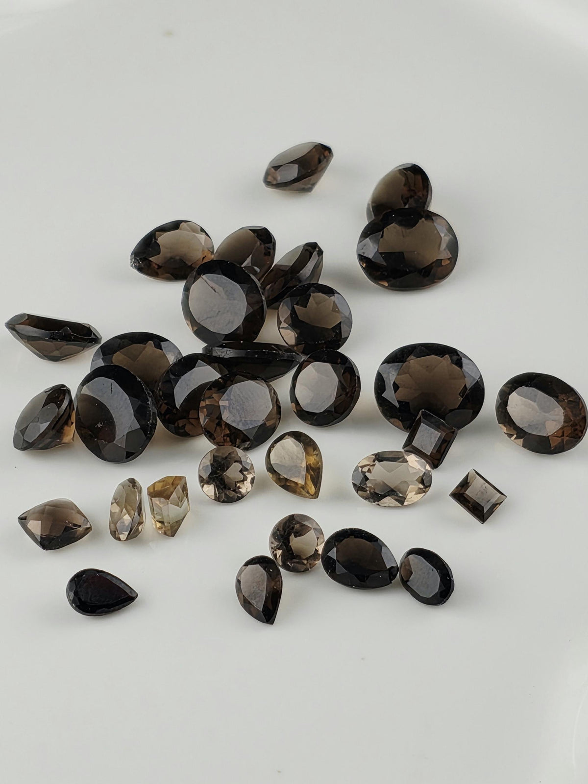 Smoky Quartz Lot 37 Carats, Loose Faceted Brown Parcel Mixed Shapes, Natural Gemstone Destash Jewelry Making Supply