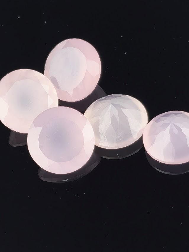Pink Faceted Gemstone Lot ~8 Stones, Pointed Back, Loose Pink Stones 11-15mm Mix for Prong Setting Wire Wrapping, Destash Supply