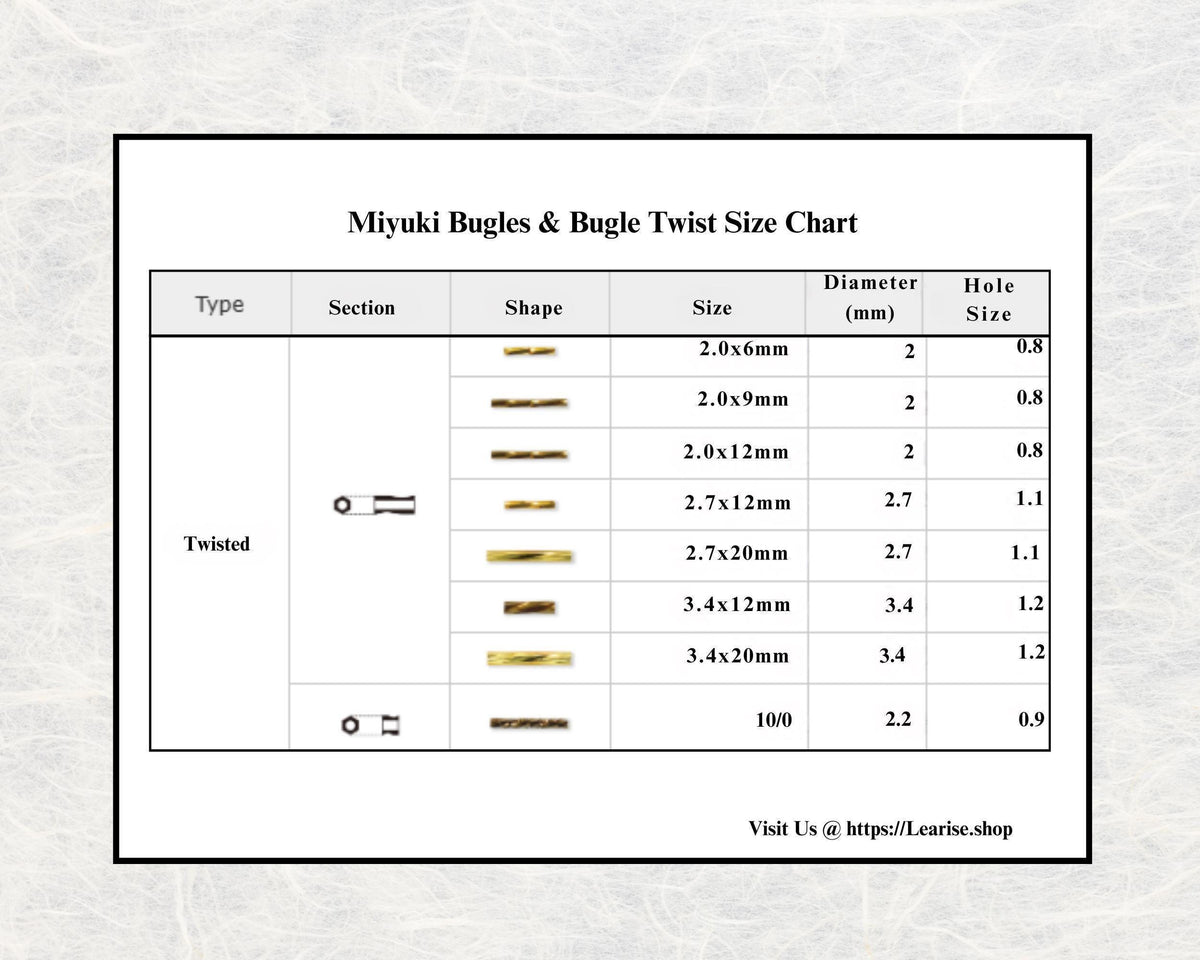 Miyuki Twisted Bugles 2x12 Gold Translucent Silver-Lined Size 2x12mm