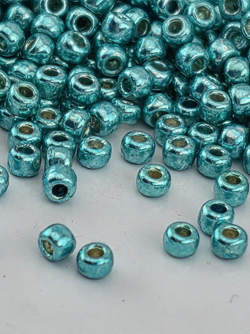 TOHO Round 11/0 PermaFinish - Galvanized Turquoise 2.5 Tube