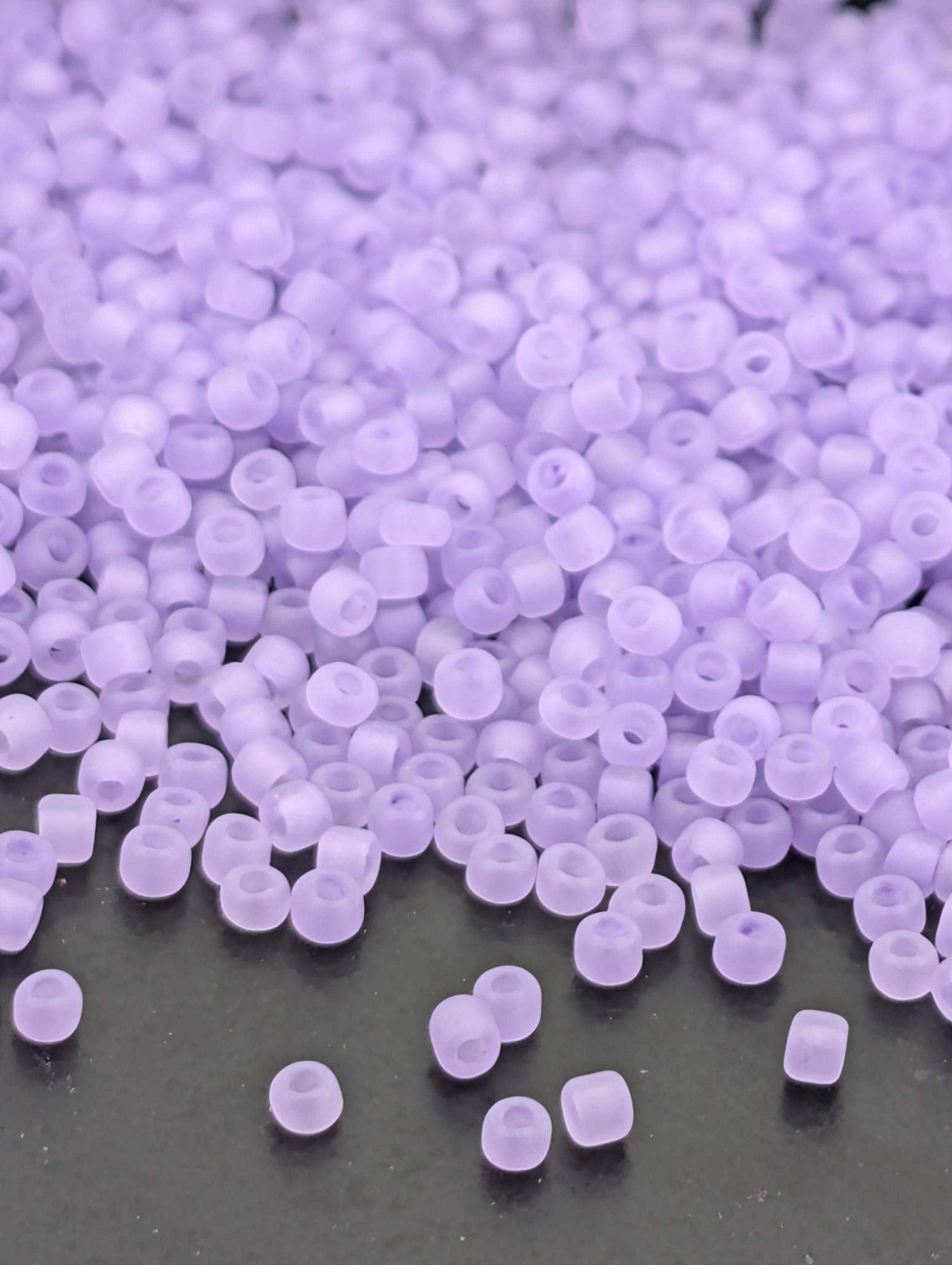 Lilac Translucent Matte Inside-Dyed Matsuno Seed Beads | Size 11/0 (2mm) | 15g, ~1650 pcs