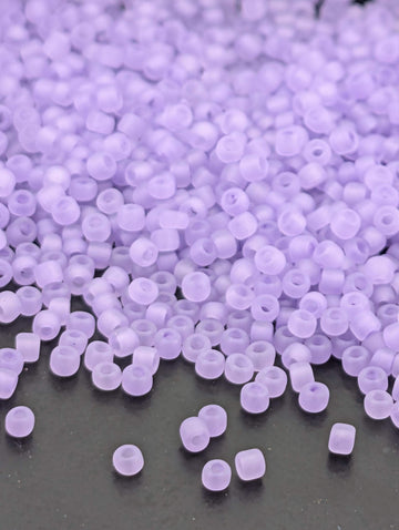 Lilac Translucent Matte Inside-Dyed Matsuno Seed Beads | Size 11/0 (2mm) | 15g, ~1650 pcs