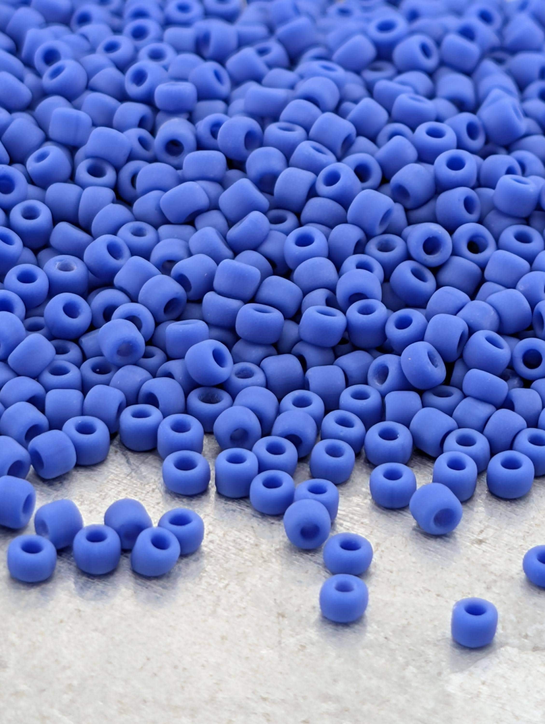 Medium Blue Opaque Matte Matsuno Seed Beads | Size 11/0 (2mm) | 15g, ~1650 pcs