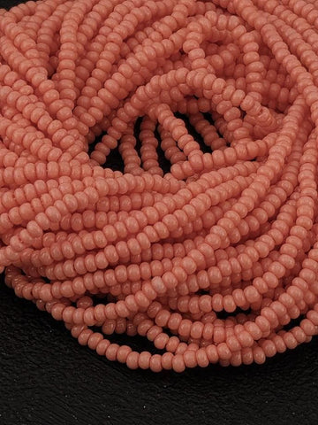 Preciosa Seed Beads, Czech Coral Opaque Glass Rocaille - Bead Embroidery Kit | Boho Style Jewelry | 18 Gram 11/0