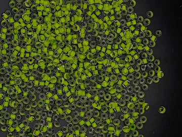 Transparent Terra-Intensive Crystal Lined Lime Green | Size 11 | 15g | Preciosa-Ornela Glass Seed Beads