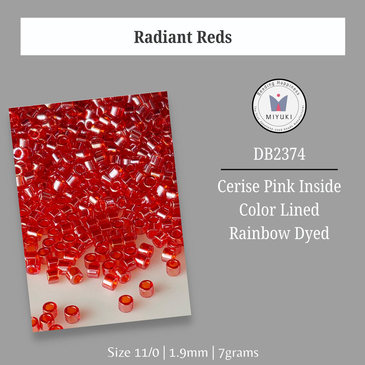 a collection of red beads, possibly ceramic or glass, arranged in a visually appealing manner. The image does not contain any text, and the focus is on the arrangement of the beads.