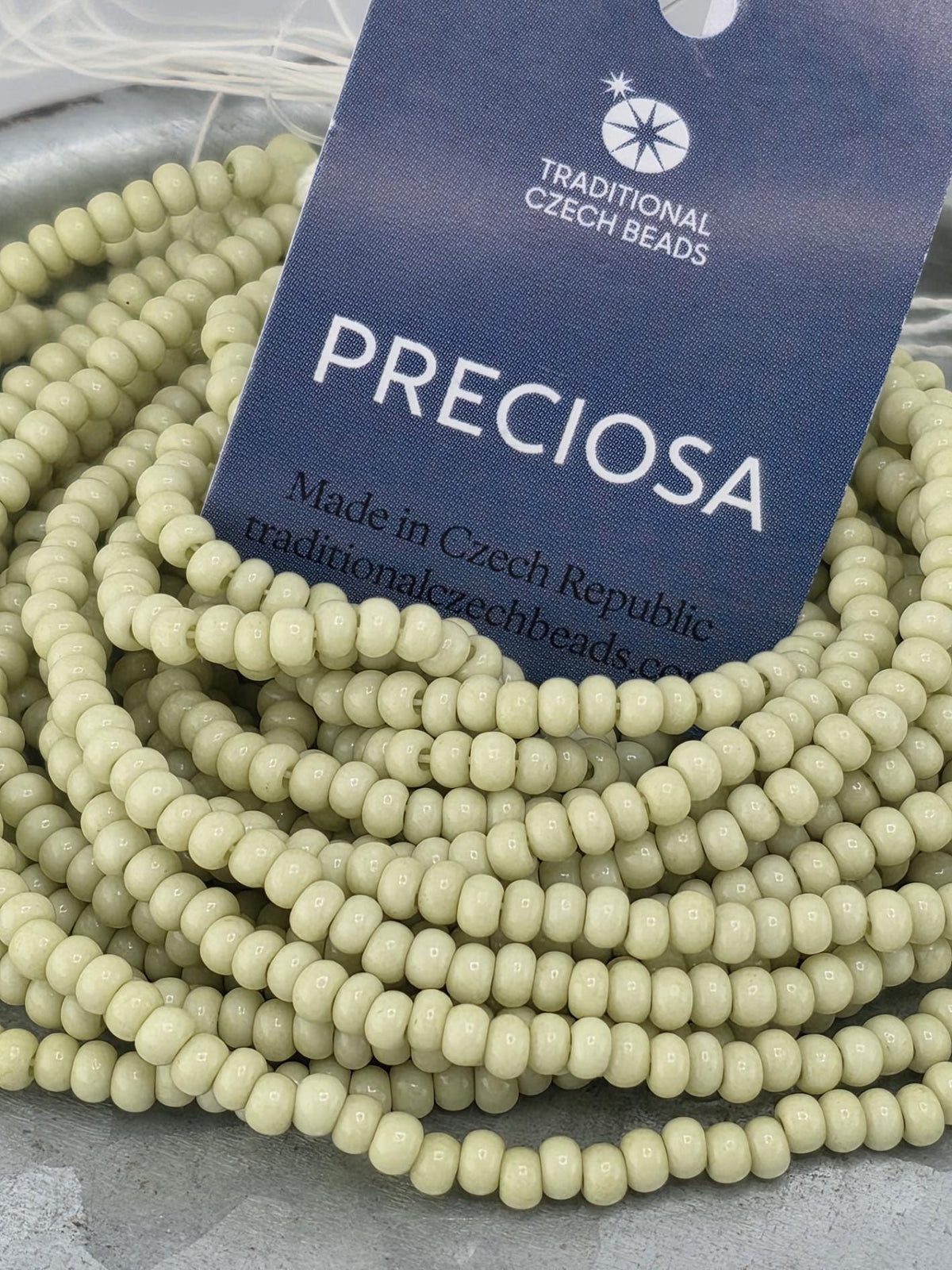 Translucent Light Olive Solgel . | Size 8 | 15g | Preciosa-Ornela Glass Seed Beads