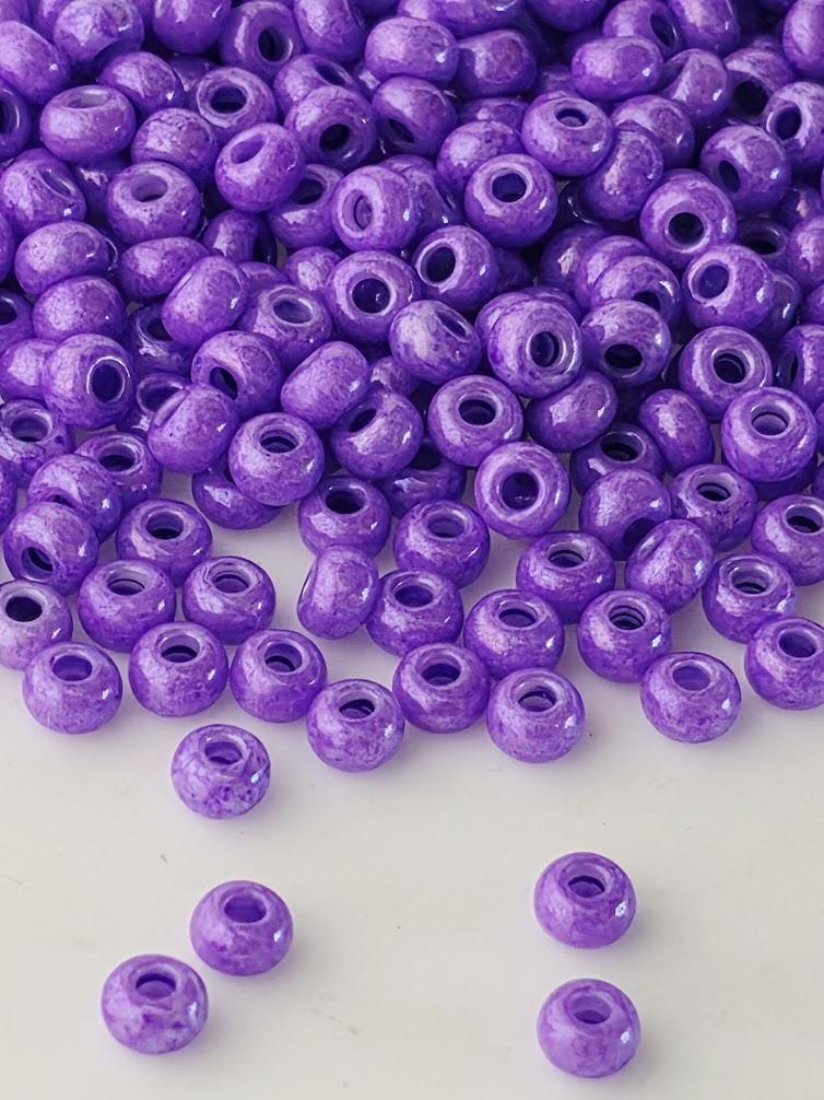 Lilac Dyed Luster Seed Beads, Artisan Czech Glass - Terra Intensive Opaque (Size 8, Bracelet Making)
