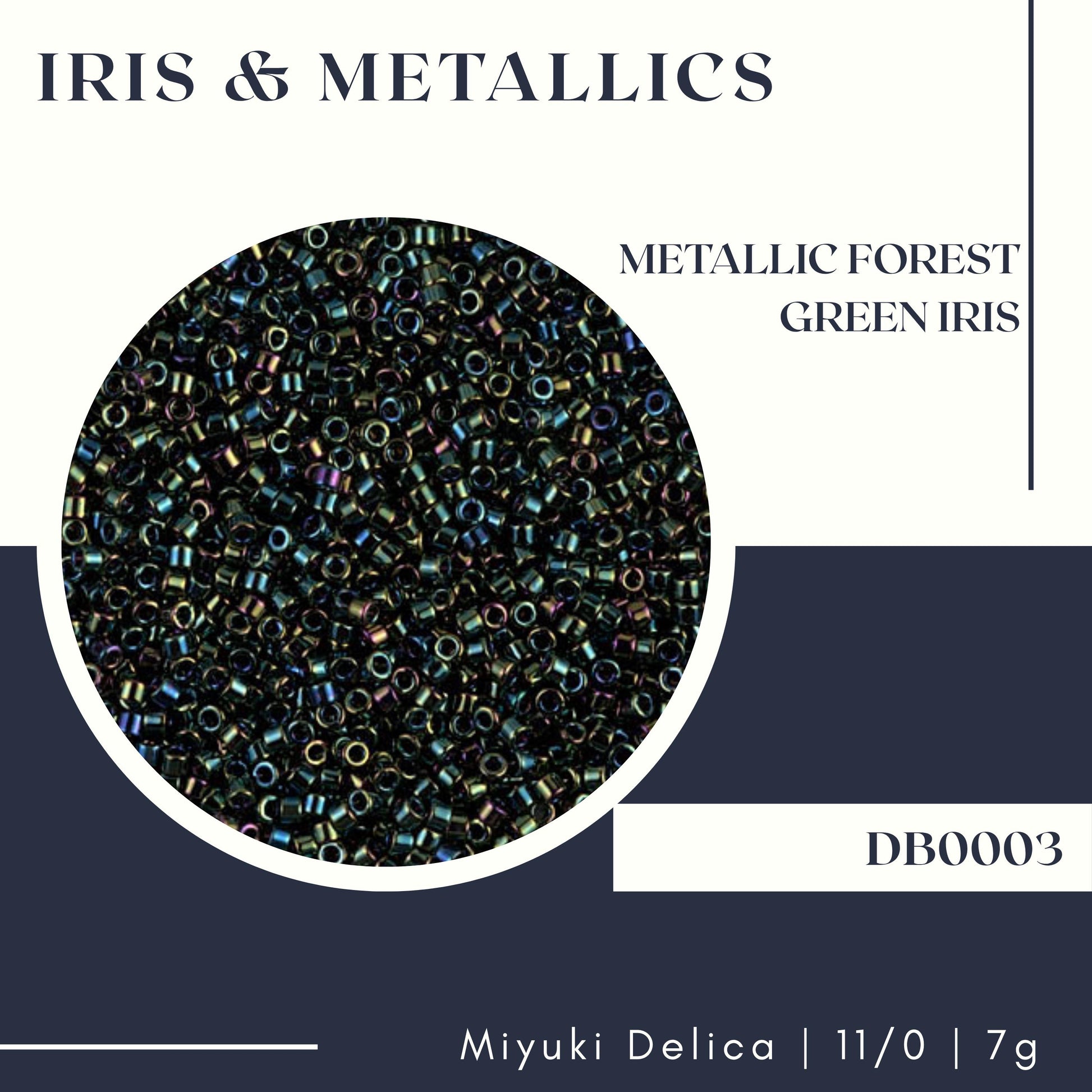 The image is a collage of multiple images, including a close-up of a circular arrangement of metallic forest green iris beads, a close-up of a circular arrangement of metallic forest green iris beads, and a close-up of a circular arrangement of metallic forest green iris beads. The image does not contain any text, and the focus is on the circular arrangements of the beads.