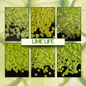 Delica Seed Bead Set - Lime Green Pallette | DIY Jewelry Supply | Six Colors