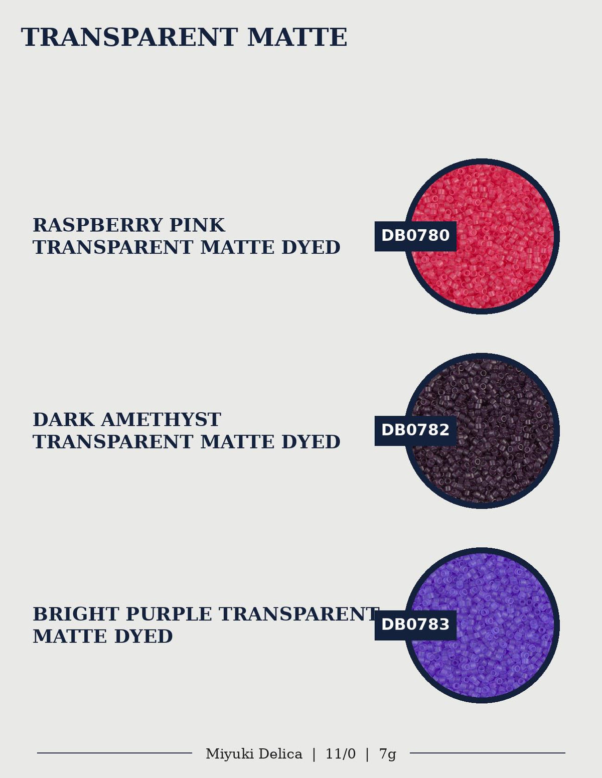 three different colored transparent matte dyes: raspberry pink, dark amethyst, and bright purple.