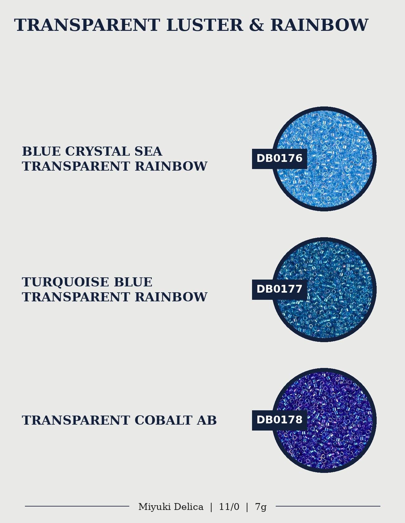 The image is a collection of three circular images, each containing a different color of transparent glitter or sequin. The colors are turquoise, blue, and purple.