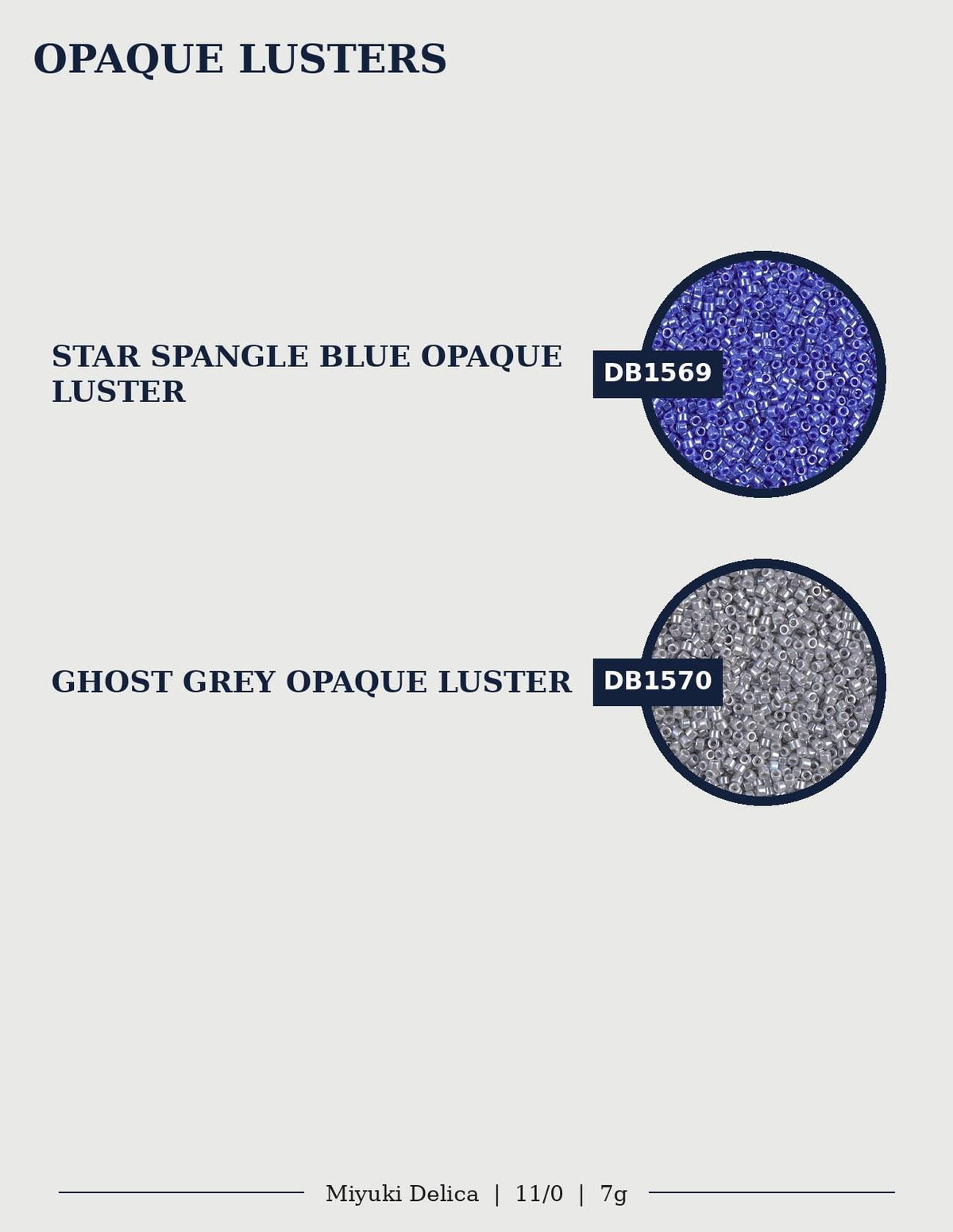 two different shades of blue opaque glitter luster, Star Spangle Blue Opaque Luster and Ghost Grey Opaque Luster.