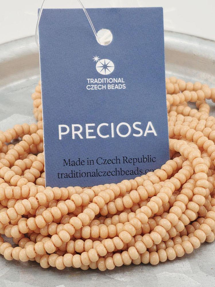 Round Preciosa half-hank Bead Set, Seed Bead Collection | DIY Jewelry Supply | 8/0 Sizes, Wheat Opal Solgel, Crystal Bronze/L