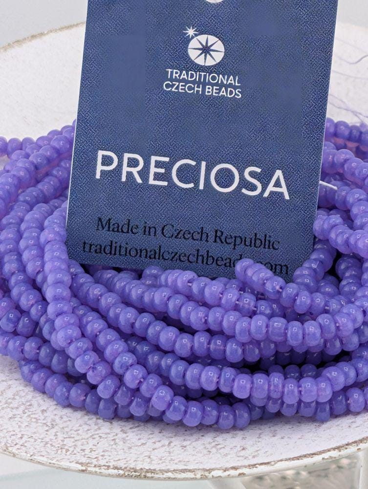 Preciosa Tube Bead Set, 8/0 Amethyst Violet Seed Beads | DIY Jewelry Supply | Opaque & Solgel Finishes