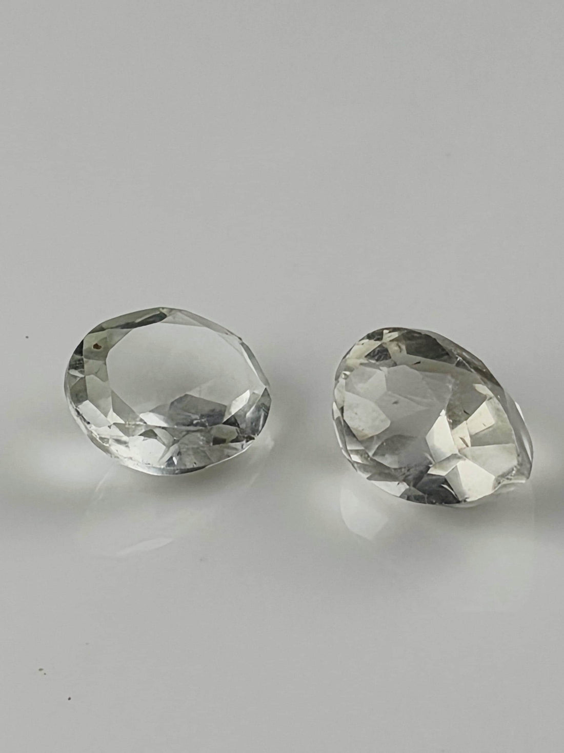 Clear Quartz Lot 7 Carats, 2 Loose Faceted Colorless Gemstones Rock Crystal, Natural Destash Jewelry Making Supply