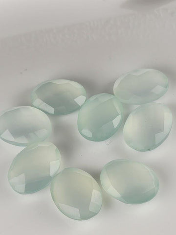 Seafoam Mint Faceted Oval Lot ~23 Stones, 16x12mm, Double Sided Loose Gemstones for Wire Wrapping Bezel Setting, Destash Supply