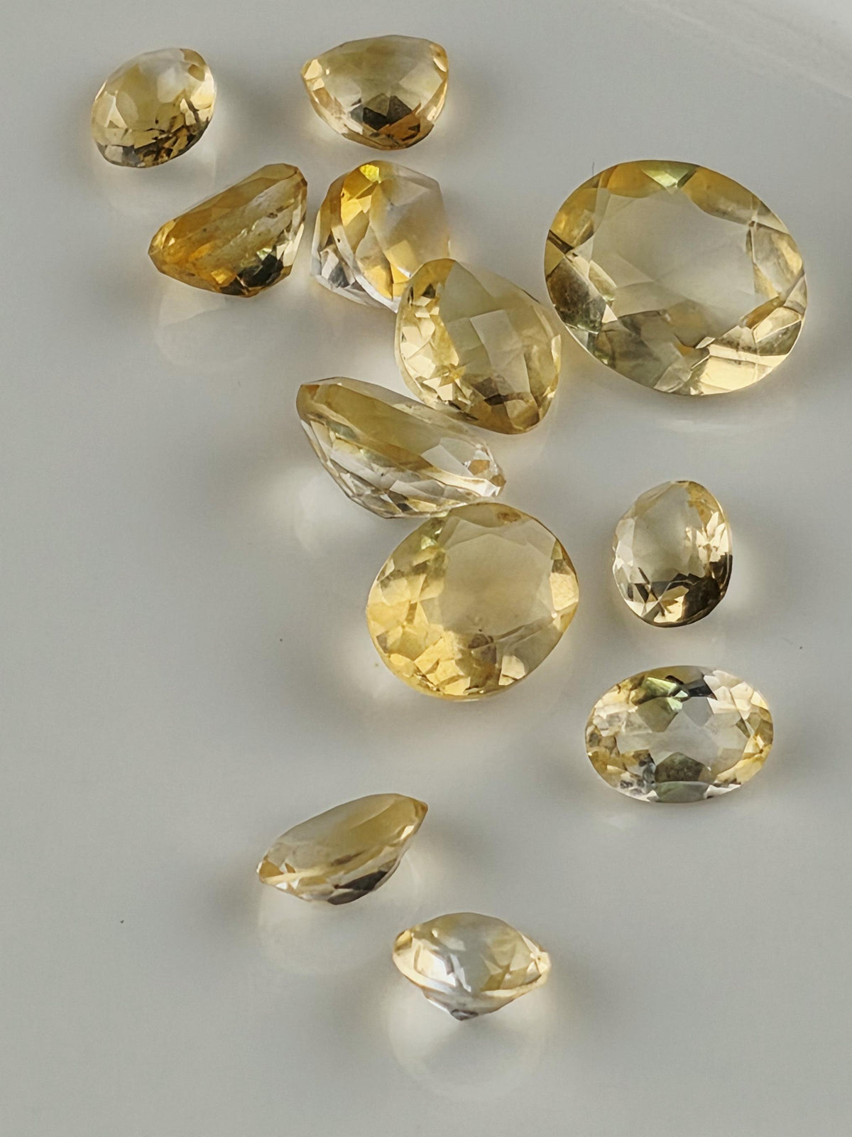 Lemon Citrine Quartz Lot 21 Carats, Loose Faceted Yellow Parcel Mixed Shapes, Natural Gemstone Destash Jewelry Supply
