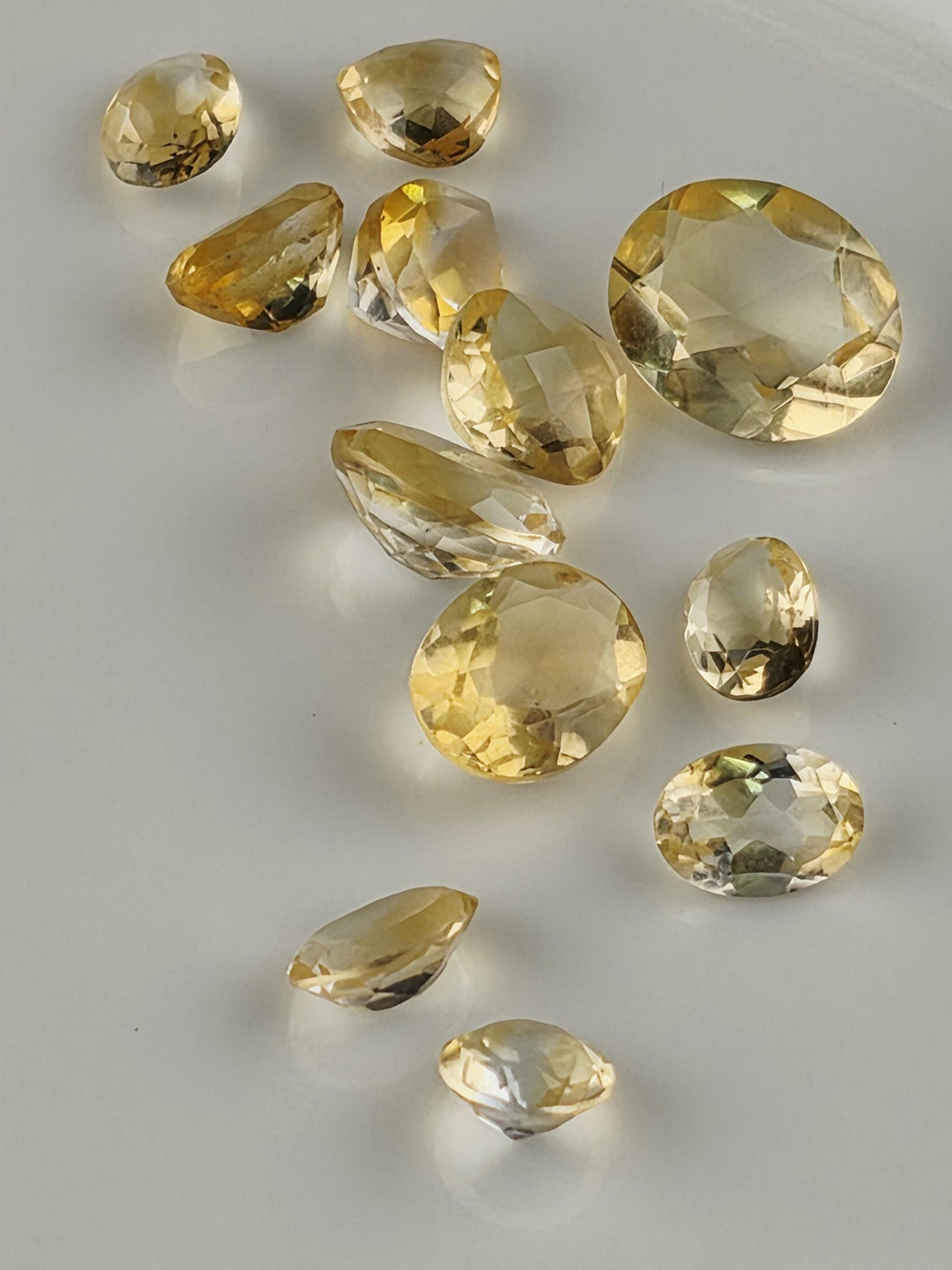 Lemon Citrine Quartz Lot 21 Carats, Loose Faceted Yellow Parcel Mixed Shapes, Natural Gemstone Destash Jewelry Supply