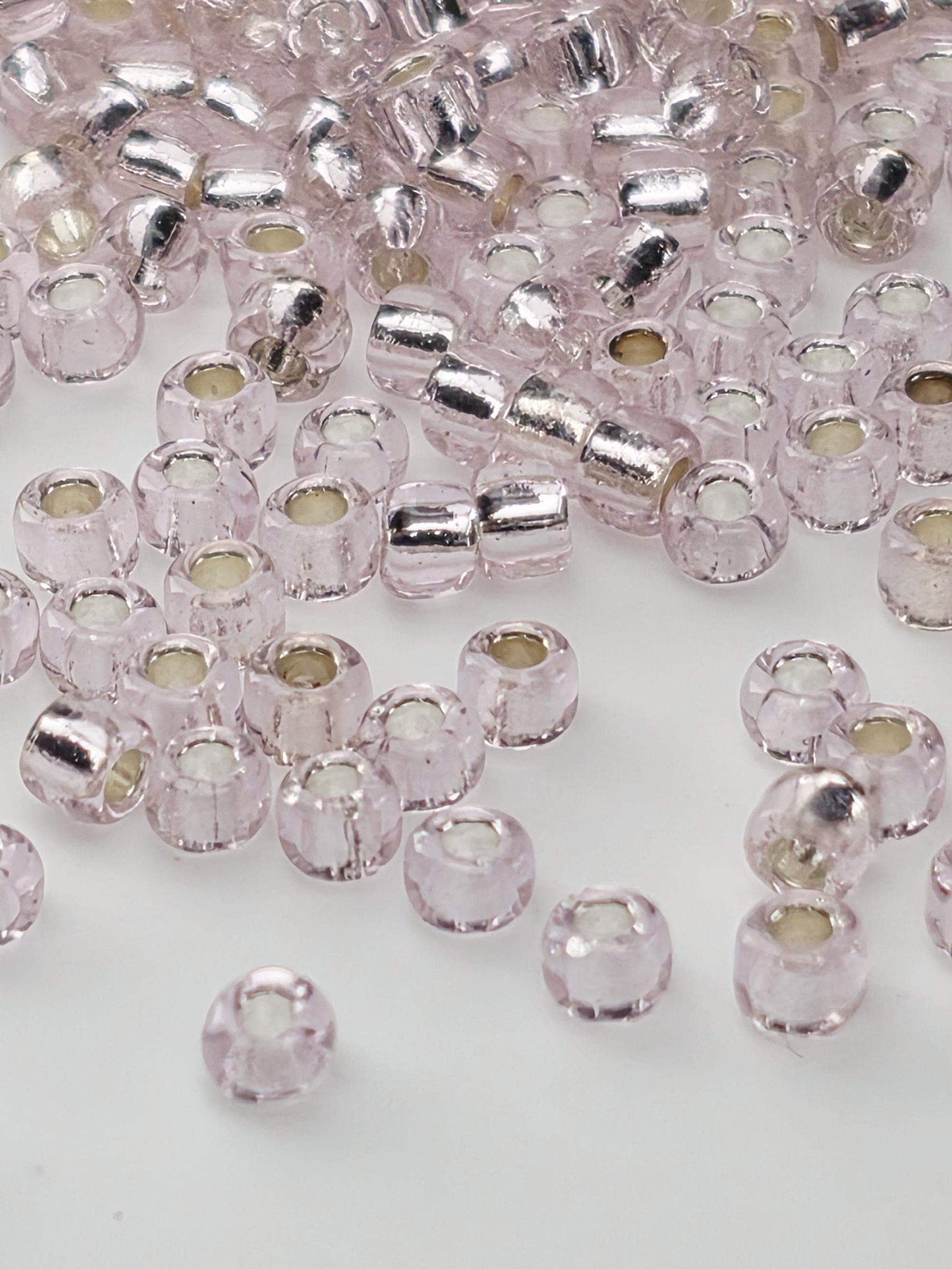 5011SB Silver-Lined Translucent Light Pink 8/0 Matsuno Seed Beads (15g, ~600 pcs)